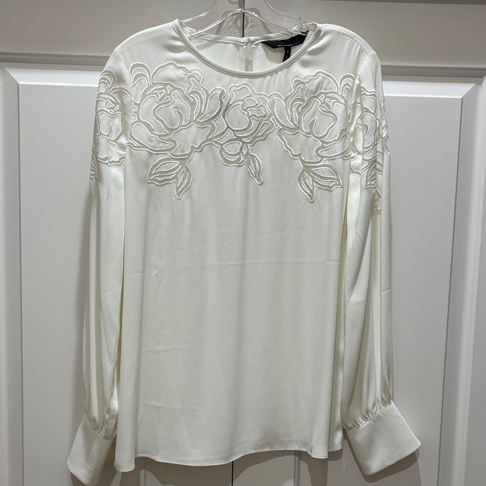 Chic Ivory Floral Women's Blouse